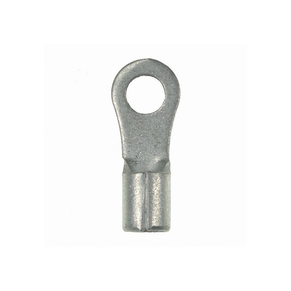 Ring Terminal, 1/4 in Stud Size, 12 AWG, 2,000 V, Bare Insulated, Bare, 500 PK